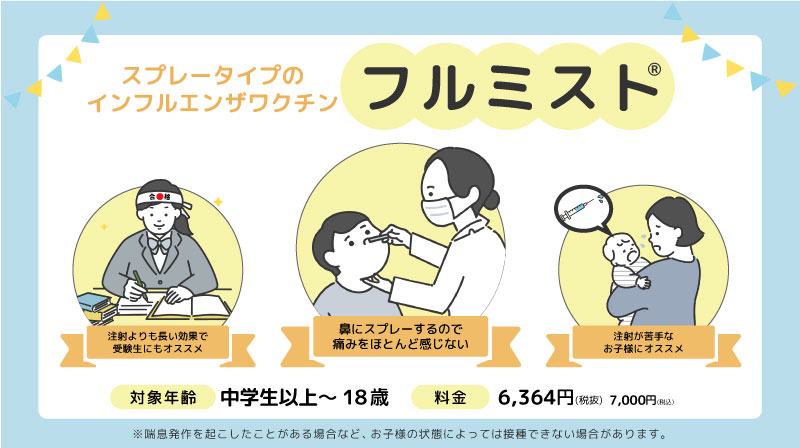 痛くない経鼻インフルエンザワクチン、フルミスト